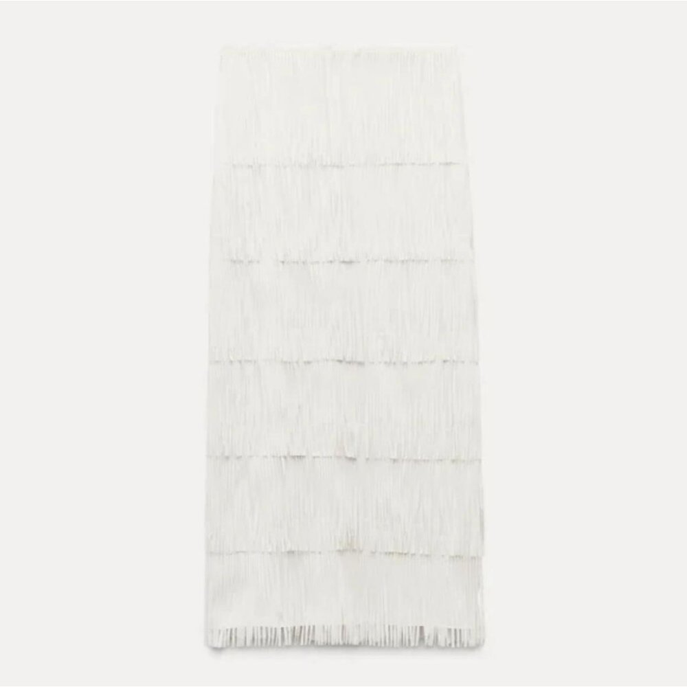 ZARA FRINGED PENCIL SKIRT ZW COLLECTION - Picture 5 of 8